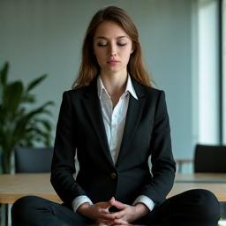 Persona practicando respiración profunda y consciente